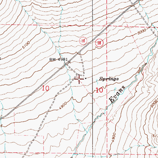 Topographic Map of Roup Ranch, NV