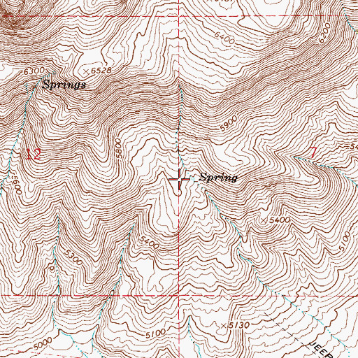 Topographic Map of Meyers Spring, NV