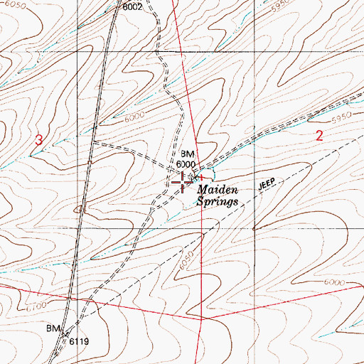 Topographic Map of Maiden Springs, NV