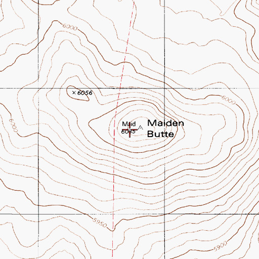Topographic Map of Maiden Butte, NV
