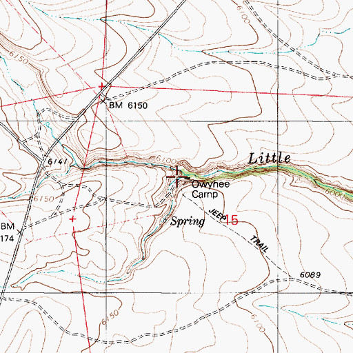 Topographic Map of Owyhee Camp, NV