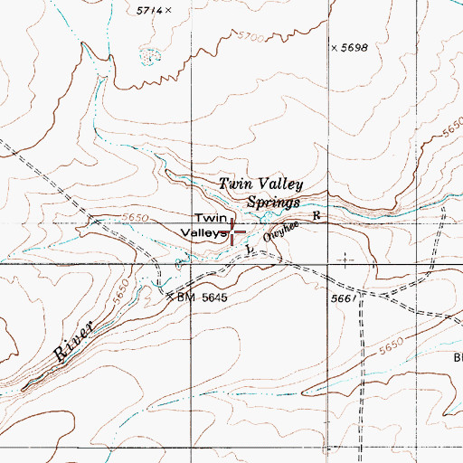 Topographic Map of Twin Valleys, NV