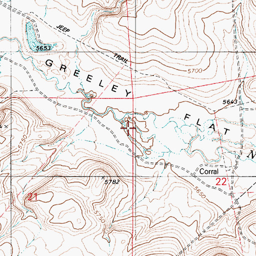 Topographic Map of Greeley Flat, NV