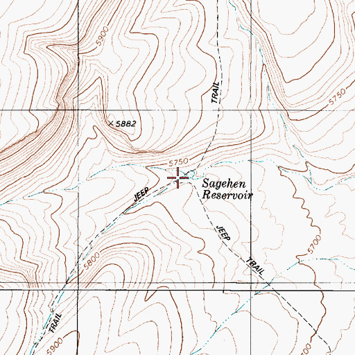 Topographic Map of Sagehen Reservoir, NV