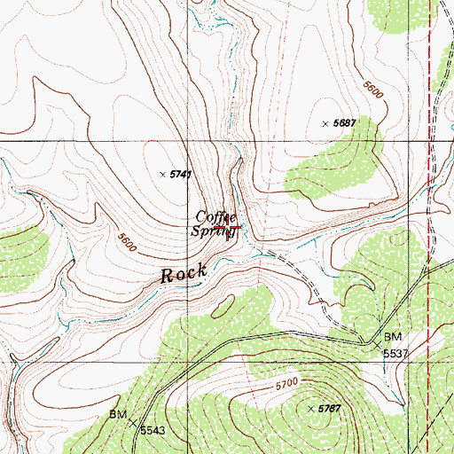 Topographic Map of Coffee Spring, NV