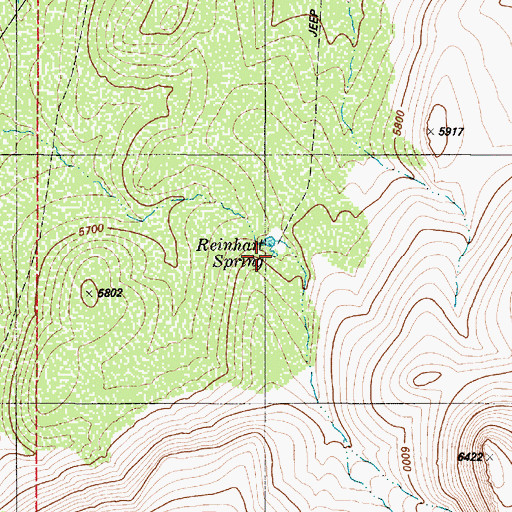 Topographic Map of Reinhart Spring, NV