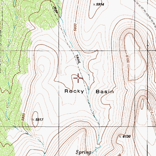 Topographic Map of Rocky Basin, NV
