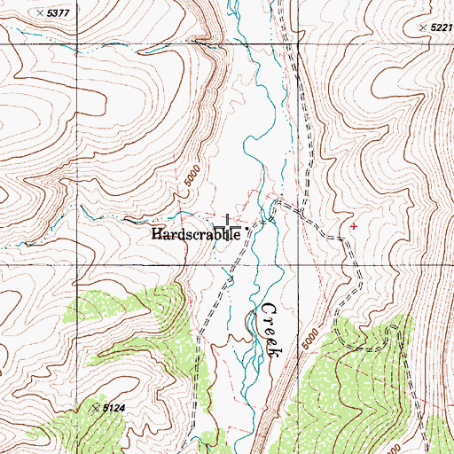 Topographic Map of Hardscrabble, NV