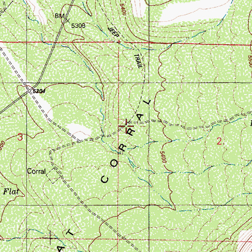Topographic Map of Goat Corral Flat, NV