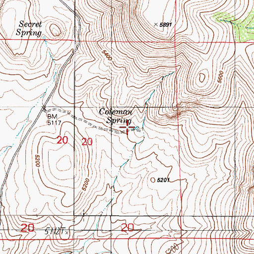 Topographic Map of Coleman Spring, NV