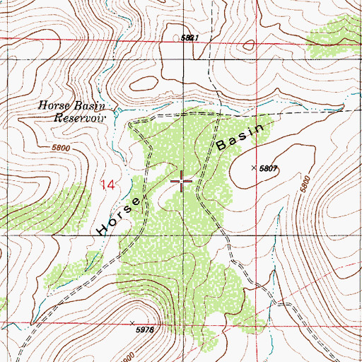 Topographic Map of Horse Basin, NV