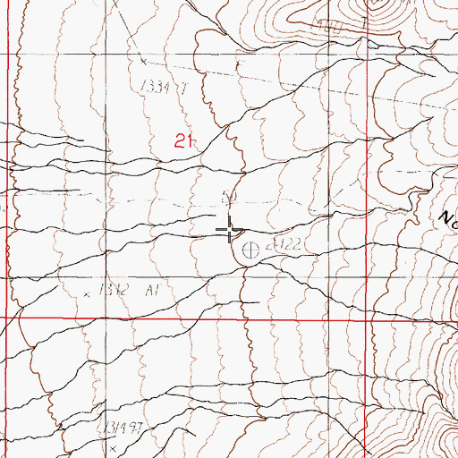 Topographic Map of North Bucks Trail Canyon, NV