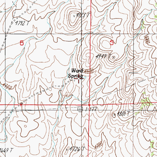 Topographic Map of Ward Spring, NV