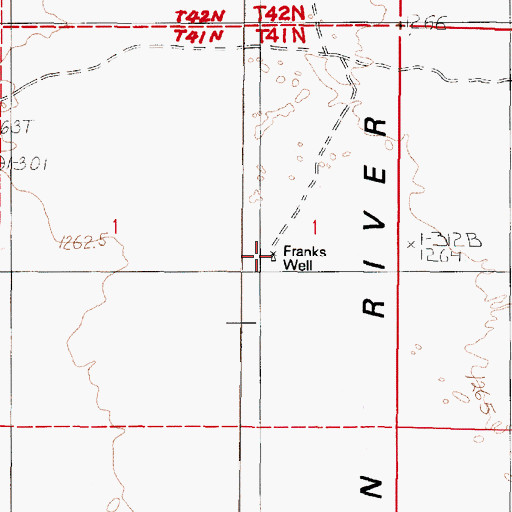 Topographic Map of Franks Well, NV