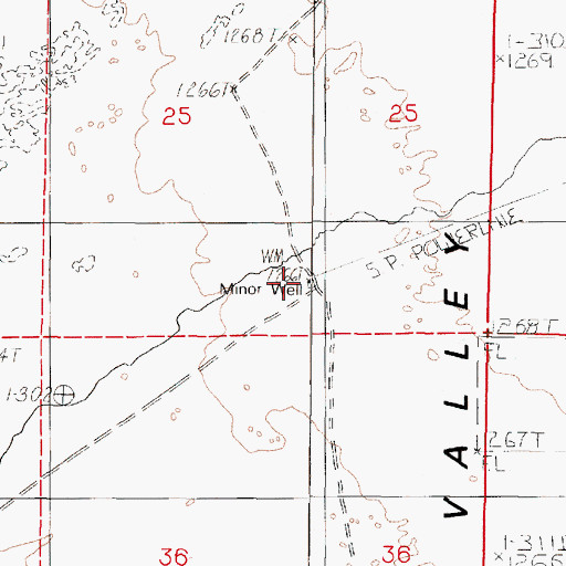 Topographic Map of Minor Well, NV
