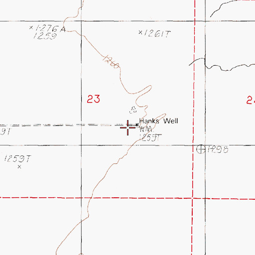 Topographic Map of Hanks Well, NV