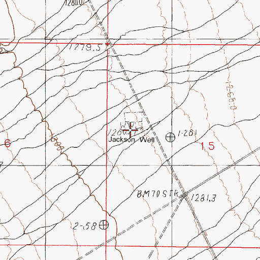 Topographic Map of Jackson Well, NV