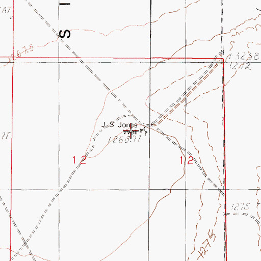 Topographic Map of J S Jones Well, NV