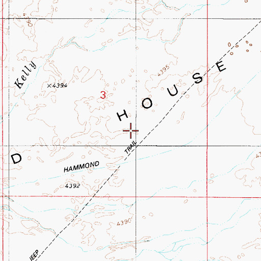 Topographic Map of Red House Flat, NV
