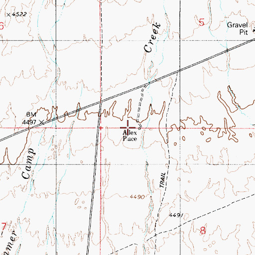Topographic Map of Allex Place, NV