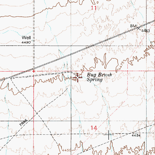 Topographic Map of Bug Brush Spring, NV