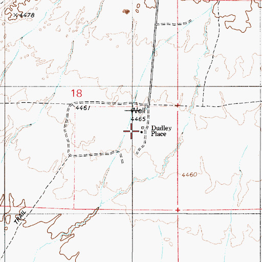 Topographic Map of Dudley Place, NV