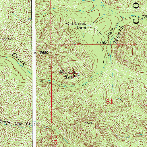 Topographic Map of Narrow Tank, AZ