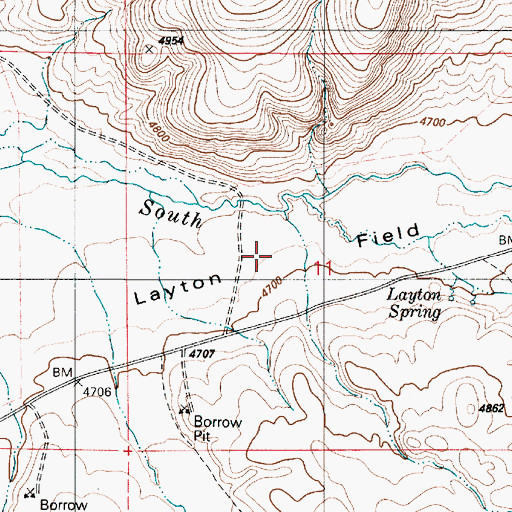 Topographic Map of Layton Field, NV