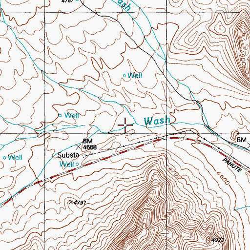 Topographic Map of Pediment Wash, NV