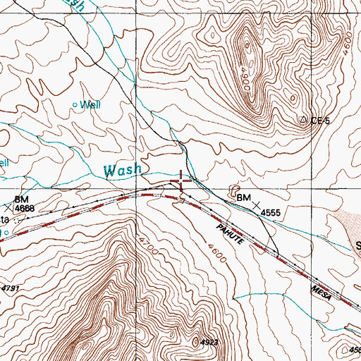 Topographic Map of Red Canyon Wash, NV