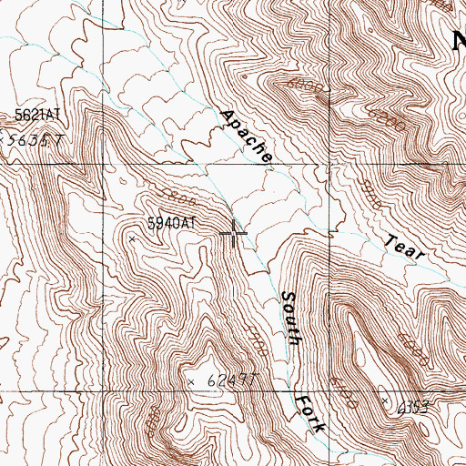 Topographic Map of Apache Tear Canyon, NV