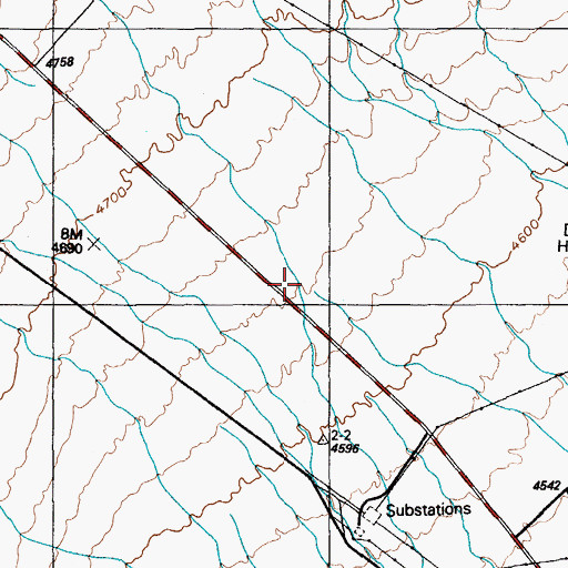 Topographic Map of Tongue Wash, NV