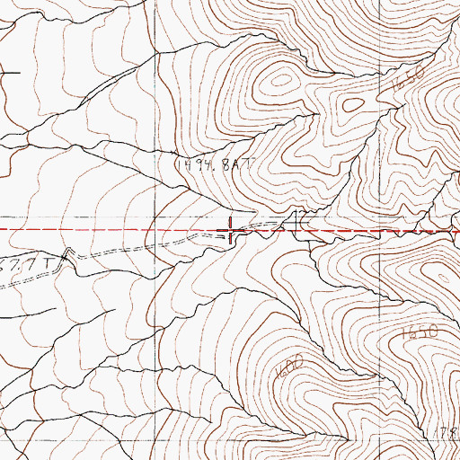 Topographic Map of Crossover Canyon, NV
