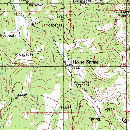 Topographic Map of House Spring, NV
