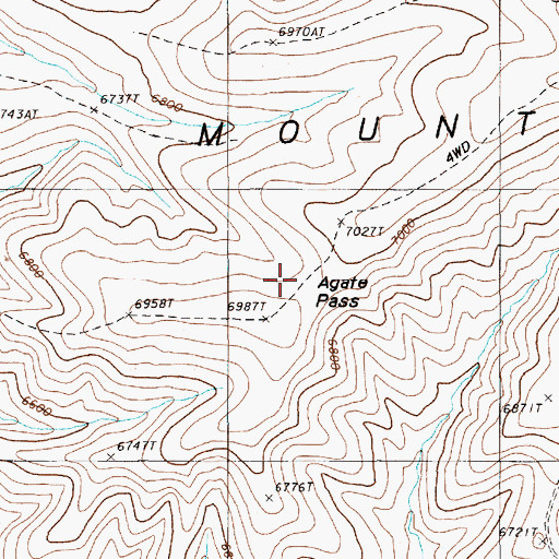 Topographic Map of Agate Pass, NV