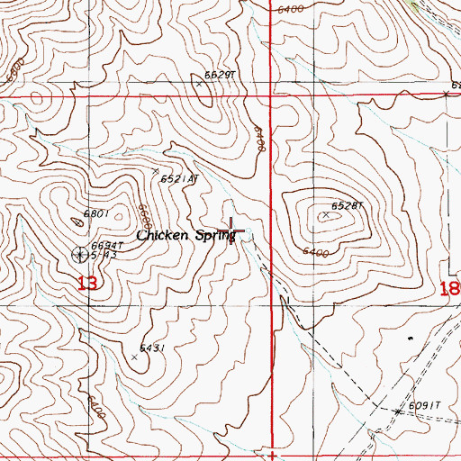 Topographic Map of Chicken Spring, NV