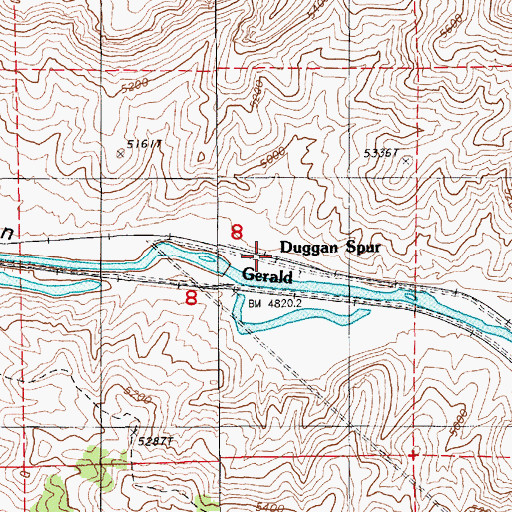 Topographic Map of Duggan Spur, NV