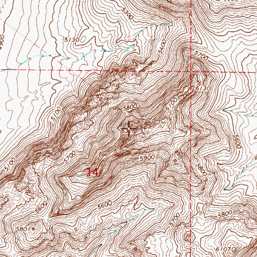Topographic Map of Horseshoe Mountain, NV