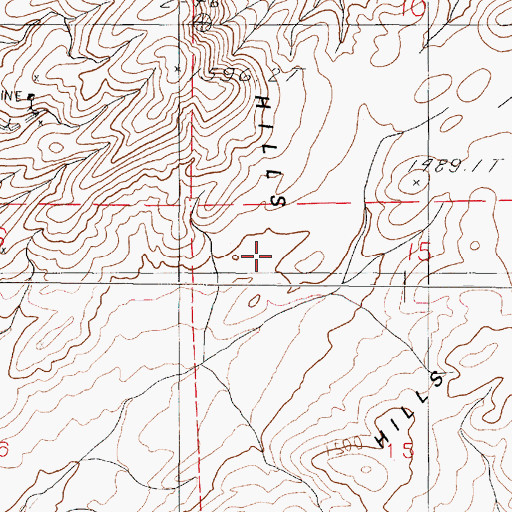 Topographic Map of Tenmile Hills, NV
