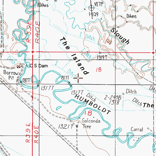 Topographic Map of The Island, NV