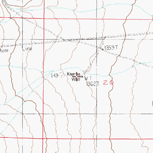 Topographic Map of Kearns Well, NV