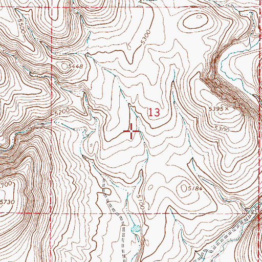 Topographic Map of Rock Creek Reservoir, NV