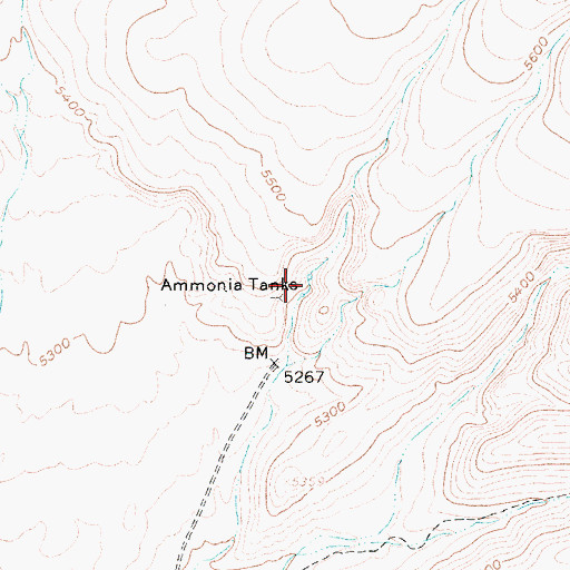 Topographic Map of Ammonia Tanks, NV