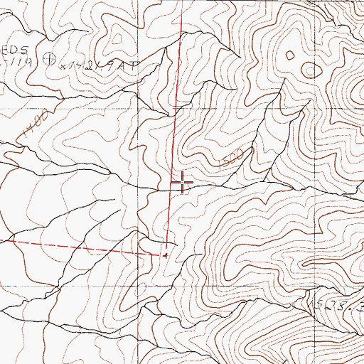 Topographic Map of Bloody Run Canyon, NV
