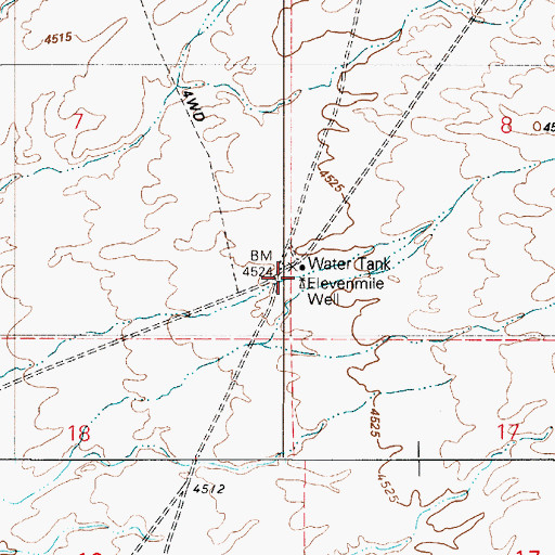 Topographic Map of Elevenmile Well, NV