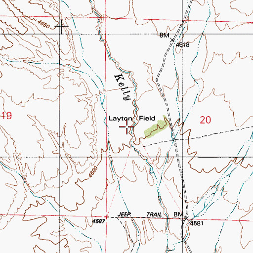 Topographic Map of Layton Field, NV