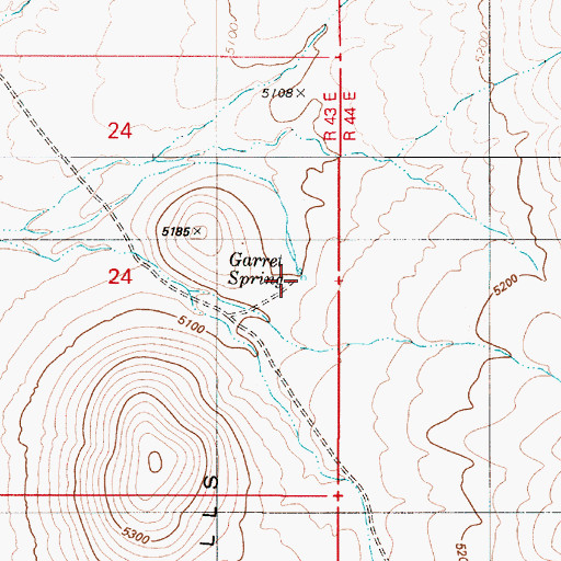 Topographic Map of Garret Spring, NV