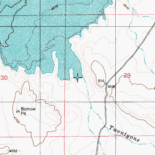 Topographic Map of Twentyone Creek, NV