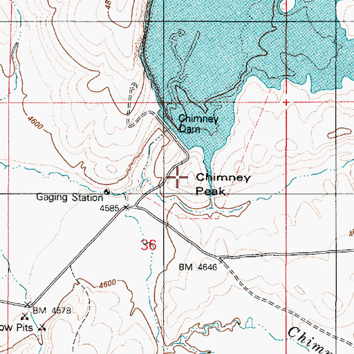 Topographic Map of Chimney Peak, NV