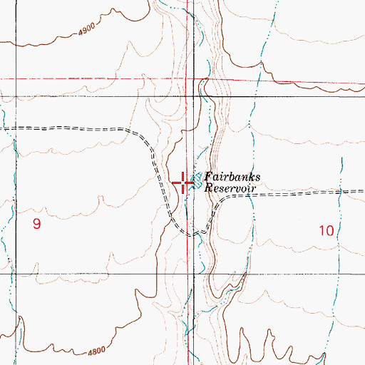 Topographic Map of Fairbanks Reservoir, NV